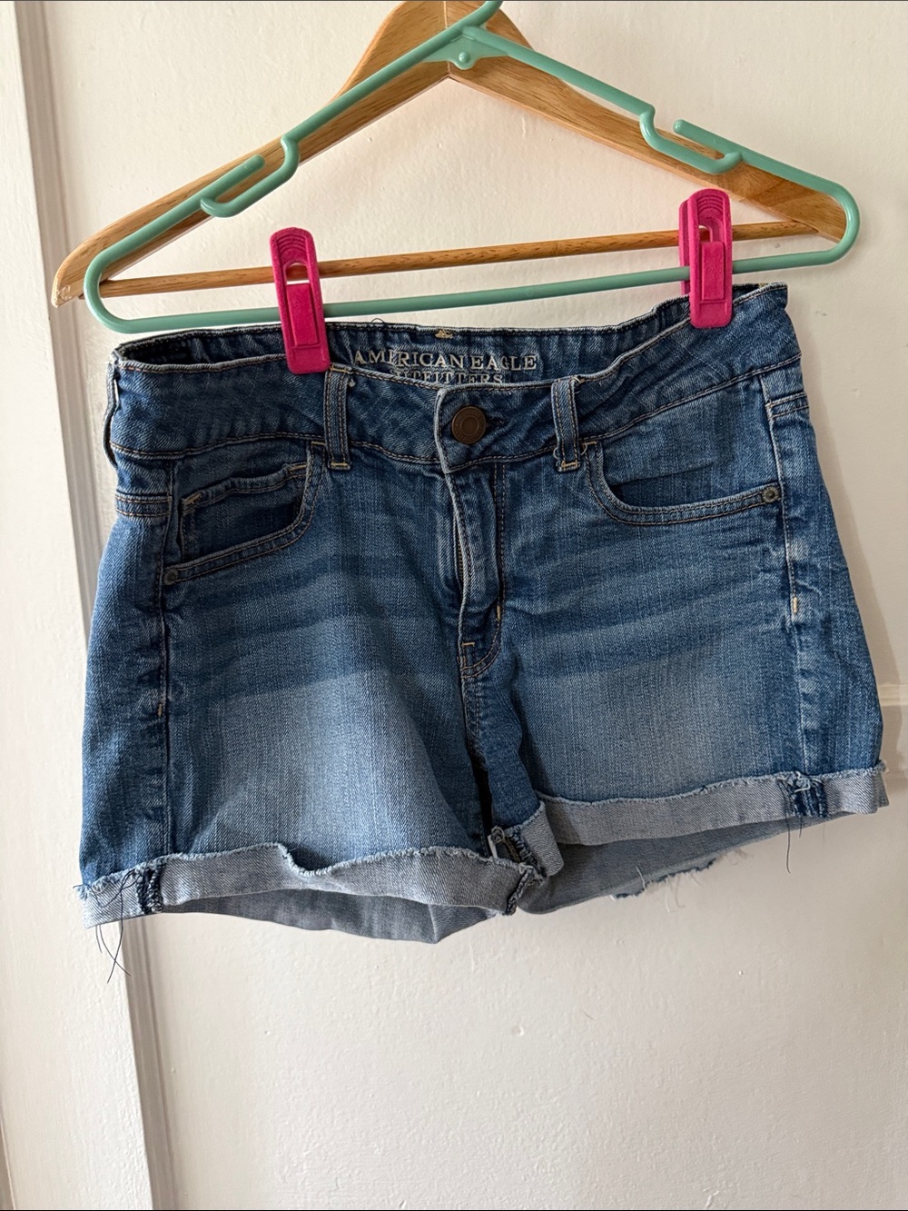American Eagle Outfitters Blue Denim Women's Cutoff Shorts